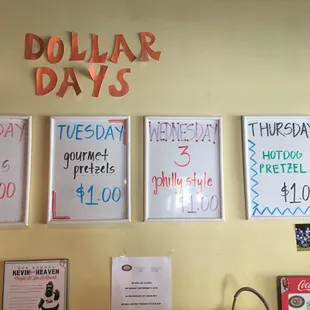 a wall of dollar days