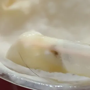 a spoon full of ice cream