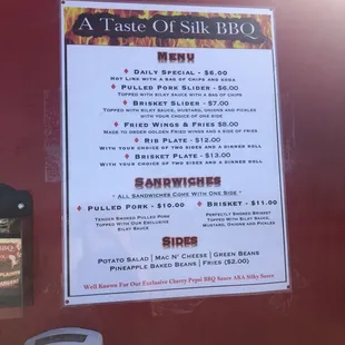 the menu