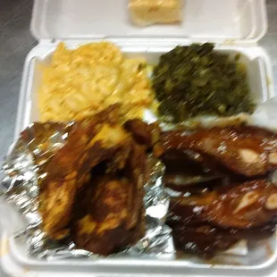 Combo Dinner w/mac chees &amp; greens