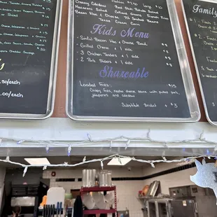 menus on the wall