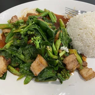 Pork belly with broccoli