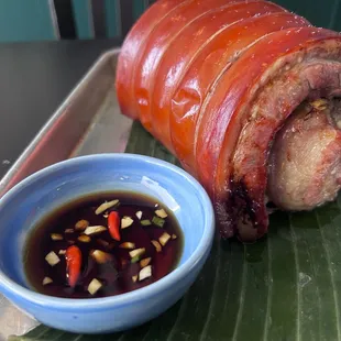 Lechon- half rack- with our house dipping sauce