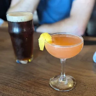 a cocktail in a coupe glass