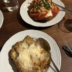 Lasagna and chicken Parmesan