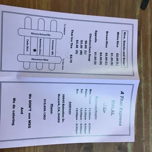 Menu and prices as of 06/2018