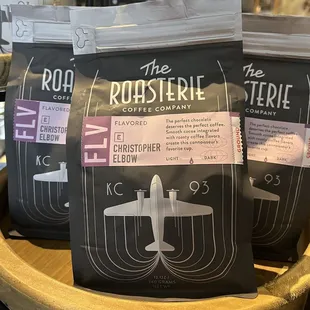 KC renowned Christopher Elbow's chocolate is blended with local Roasterie beans to make a custom coffee.