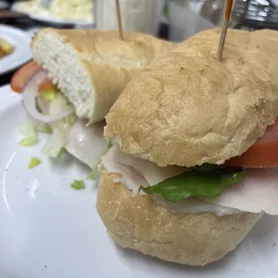 Turkey sub with freshly baked bread