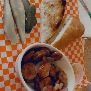 Probably the best sausage I&apos;ve had around these parts. And the crisp on that bread, Ciabatta be kidding me! It&apos;s to die for!