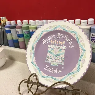 Birthday party 10 or more guests get a choice to receive this plate