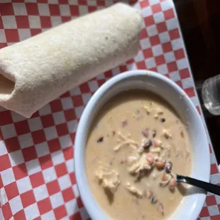 Chicken, Bacon, &amp; Ranch wrap with side soup of the day