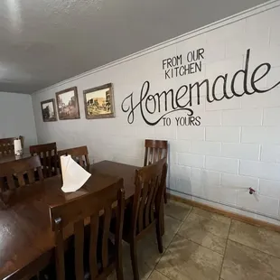Inside dining area