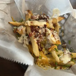 Dirty fries - loaded cheese fries with best ranch in Woodward