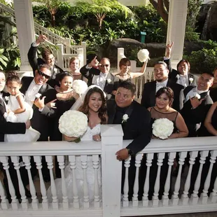 The wedding party. Me and the guys were hanging out in the spa all day while the girls were getting ready. Not once were we bothered.
