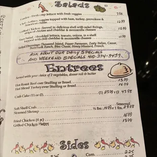 the menu