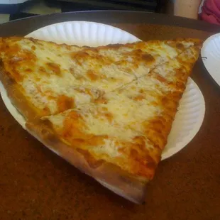 1 Cheese slice cut in half. $2.50.  Really big slice!!!