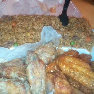 Ranch wings so so good. Beef fried rice just as tasty!