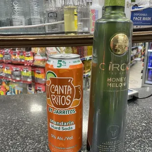 two bottles of liquor