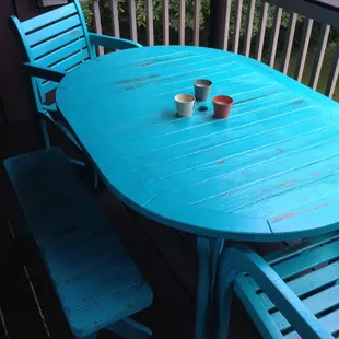 Deck furniture looks great thanks to Whimsical and the paint I got there! What fun, now I need to find something more to paint!