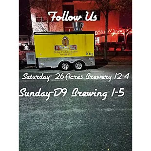 a yellow food truck parked in a parking lot