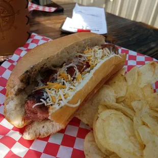 Jalapeno beef dog with cheese