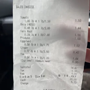 First timer, randomly picked some items. Here's a look at the pricing