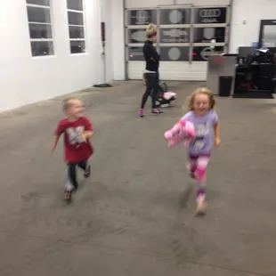 Working late, kids came to see me!