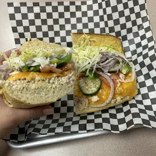 Tuna melt with lots of veggies!