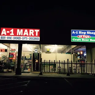 a 4 - 1 - mart store at night