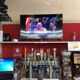 a bar with a flat screen tv