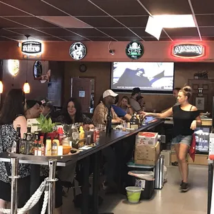 customers at the bar