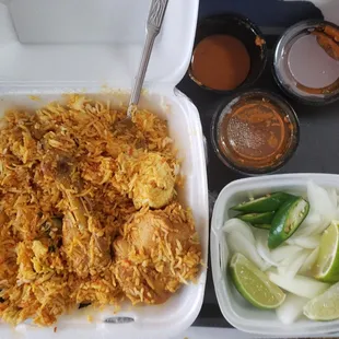 Chicken dum biryani with bone