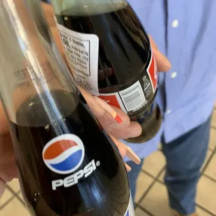 Glass Pepsi and coke
