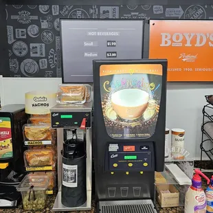 Their coffee machine and cup prices excluding tax