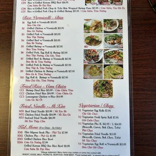 Menu as of 11/27/ 2023 1 of 2