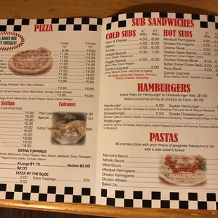 Updated menu