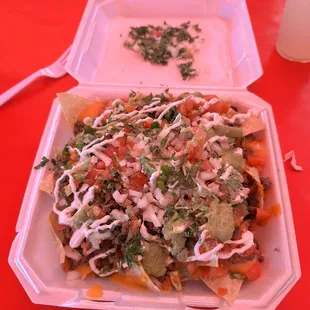 A1 tacos cornea Asada nachos