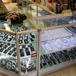 The "good" jewelry is in the glass display cases