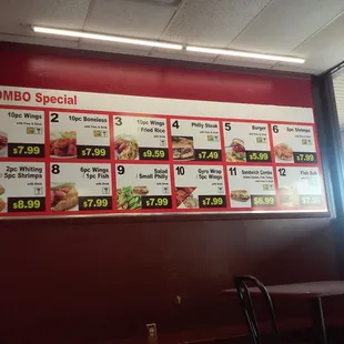 The combo menu