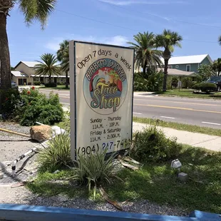 Sign out front.