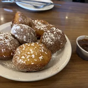 fried buscuits with apple butter