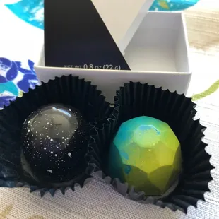chocolate truffle and champagne truffle