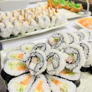 a variety of sushi