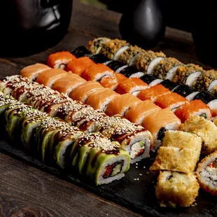 a variety of sushi