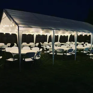 Party tent illuminated - planning, design, &amp; set-up