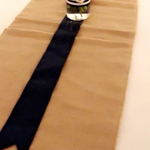 Round table and linen