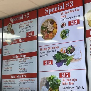 Specials menu (July 2024)