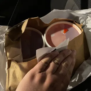 Neatly packaged to-go food!