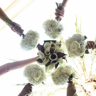 All my bridesmaids' bouquets were feminine, airy, and gorgeous!