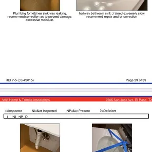 New plumbing leaks and slow drainage